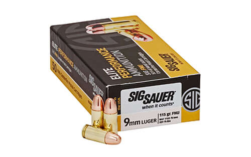 Ammunition Sig Sauer Elite Performance 9mm SIG AMMO 9MM 115GR FMJ 50/500